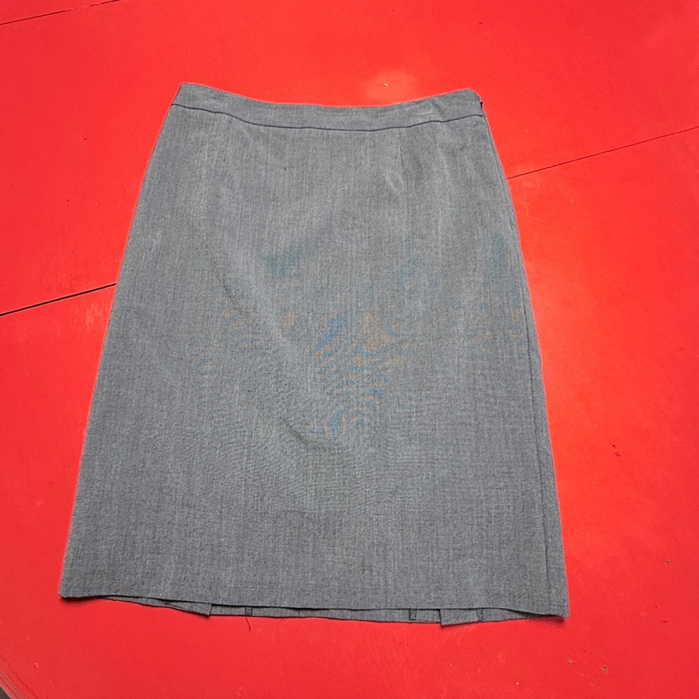 WORTHINGTON CHARCOAL LINED SKIRT SIDE ZIPPER BACK SLITS SIZE 8 TALL